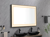 72 x 48 Inch LED Bathroom Mirror with Aluminum Frame, Wall Mounted Vanity Mirror, Anti-Fog, Memory, W2287P279505