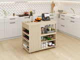 ZNTS Kitchen Island Cart,Rolling Serving Utility Trolley Cart Modern Kitchen Island with Storage Drawer W688P194208