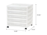 5 Drawers Scrapbook Plastic Rolling Storage Cart with Organizer Top with Casters, White 34557893