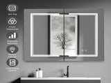 LED Bathroom Wall Cabinet, Double Door Bathroom Mirror Cabinet, white 80523625