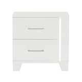 White High Gloss Finish Modern Bedroom 1pc Nightstand with LED Light Wooden Furniture Luxury Bedside B011P186571