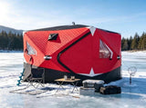 Insulated Pop-Up Ice Fishing Tent 3-4 Person Hub Style with Double Zipper Doors 88793343