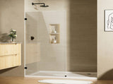 34" W x 68" H Bathroom Shower Door, Frameless Fixed 3/8" Thick Clear Tempered Glass Door T5595P495204