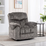 ZNTS Swivel and Rocking Recliner Chair with Massage and Heating Bonded Leather Sofa W1403P172912