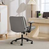 Cross Legged with Flip-Up Armrests Leather, Cross Legged Office on Wheels, Comfy Swivel 18513157