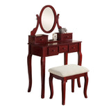 ZNTS Ashley Wood Make-Up Vanity Table and Stool Set, Cherry T2574P163836