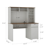 Computer Desk with Hutch & Bookshelf,Wood Executive Desk Teens Student Desk Writing Laptop Home W1321P205015