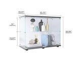 Two-door Glass Display Cabinet 2 Shelves with Door, Floor Standing Curio Bookshelf for Living Room W1806104442