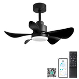 28' Ceiling Fans with Lights and Remote/APP Control, Low Profile Ceiling Fans with 5 Reversible W2352P204381