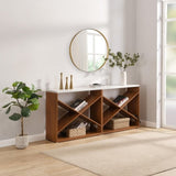 70.87 inch Farmhouse Console Table, X Shape Detachable ExtraLong Table with Storage for Entryway, W2317P233342