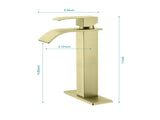 Waterfall Spout Single Handle Bathroom Sink Faucet 38850385
