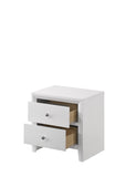 Contemporary Modern Look 2-Drawer Nightstand End Table White Finish Two Storage Drawers Round Knobs B011P159825
