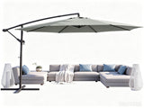 10ft Umbrella Hanging Offset Market Outdoor Sun Shade For Deck Poolside Easy Tilt Cross Base 96791939