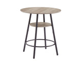Round bar stool set with shelf, upholstered stool with backrest Grey, 23.62'' W x 23.62'' D x 84811202