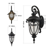 1-pack Classic Outdoor Wall Lantern, Black Vintage Wall Sconce with Bubble Glass, Weatherproof W1340P239408