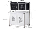Laundry Hamper 2 Tier Laundry Sorter with 4 Removable Bags for Organizing Clothes, Laundry, Lights, 31025918