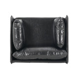 39" Vintage Black Faux Leather Lounge Chair with Polyester and PU Leather Upholstery, Solid Wood N767P208310K