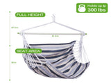Striped Hammock Chair Hanging Rope Swing Chair, Anti Slip Steel Spreader Bar 53238711