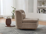 25.2 "Wide Modern Chenille Cushioned Armless Metal Base 360&deg Swivel Chair with Pillow, Suitable for W3118P253947