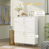 White shoe cabinet with adjustable shoe rack 34135365