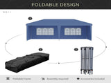 10' x 20' Pop Up Canopy party Tent with 4 Sidewalls , Blue-AS Prohibited by 66645103