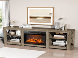 70 inch washed gray double-sided cross fireplace cabinet 177.8 * 34.5 * 60cm 23 inch fireplace core 41189429