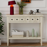 TREXM Rustic Console Table with Open Shelf, Rubber Wood Legs, Ideal for Entryways, Living Rooms, and N715P205077E
