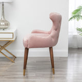 ZNTS Lindale Contemporary Velvet Upholstered Nailhead Trim Accent Chair, Pink T2574P164506