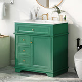 30" Bathroom Vanity with Sink, One Tip-out Drawer, Three Drawers, Door Shelf, Soft Closing Door, N759P227429G