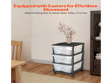 50L 3 Storage Drawer Cart, Clear Plastic Storage Drawers with Wheels Sturdy Cart with 3 Bins for 20355196