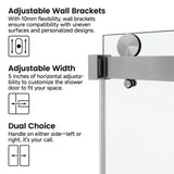 60*66" Frameless Double Sliding Shower Door, Double Shower Door, 3/8 SGCC Tempered Glass, T3177P320584