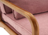Oak Armrest Oak Upholstered Single Lounge Chair Indoor Lounge Chair Pink 54837956