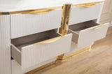Gold Detailed 6-Drawer Dresser made with Wood in White B00955980