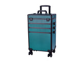 4-in-1 Draw-bar Style Interchangeable Aluminum Rolling Makeup Case-Dark Green 58641753
