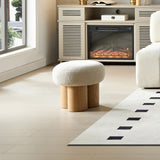 W8017-1 Mushroom stool, grieg plush cushion, wooden barrel PVC pipe, walnut finish W2085129982