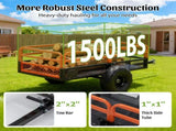 1500LBS Capacity 15 Cubic Feet Dump Cart Trailer, Heavy Duty Tow Behind Hauling & Dumping Wagon for 39189763