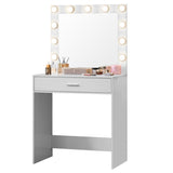 ZNTS Vanity Desk with Mirror and Lights, Dressing Table with Large Drawer, 1 Level Storage Dresser & 3 84566565