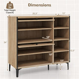 Entry shoe cabinet with adjustable shelf and flip door 12036977
