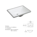 White Rectangular Undermount Bathroom Sink With Overflow W122549615