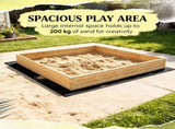 Kids Wooden Sandbox with Digger And 360&deg Rotating Seat Bottom Liner Included 72" x 35" x 22" 52684780
