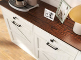 Farmhouse Double Tilt Out Trash Cabinet for 20 Gallon Trash Cans, Free Standing Recycling Cabinet 08872441