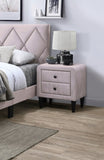 ZNTS Light Pink Color Velvet Gorgeous 1pc Nightstand Bedside Table 2x Drawers Bedroom Furniture Sleek B011P190169