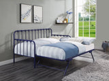 Daybed with Lift-up Trundle 1pc Navy Blue Finish Metal Frame Classic Design Home Furniture B011P332229