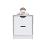 Nightstand Gandu, Two Drawers, White Finish B092122833