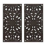 Distressed Carved Wood 2-piece Wall Decor Set B03598797