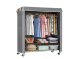 Clothes Rack with Cover, Rolling Rack, Heavy Duty Garment Rack with Shelves & Grey Cover, W3204P581184