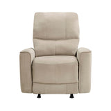 Modern Living Room 1pc Power Rocker Reclining Chair Light Brown Velvet Upholstery Solid Wood Frame B011P264607
