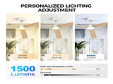 52 inch Modern Ceiling Fan with Lights,Remote Control, 3 Plywood Blades,6-Speed,Dimmable, Noiseless 98103013