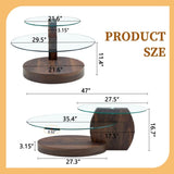 Modern Walnut Grain Double Layer Coffee Table - Versatile Design, Multiple Colors Available.Density 47578447