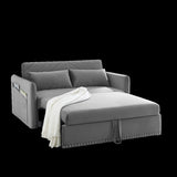 ZNTS MH" Sleeper Sofa Bed w/USB Port, 3-in-1 adjustable sleeper with pull-out bed, 2 lumbar pillows and W119362743